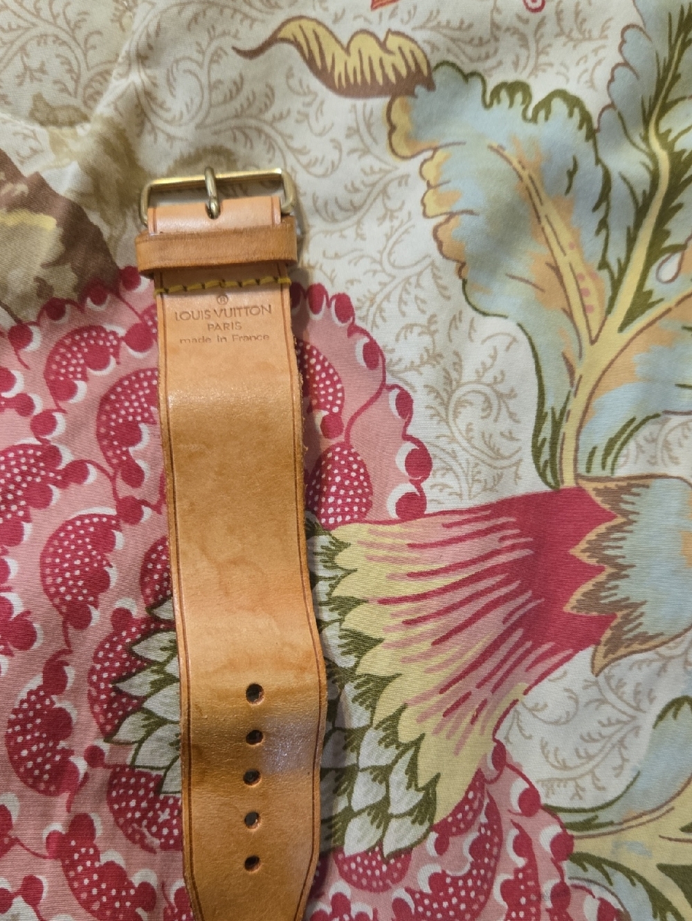 Louis Vuitton Tan Vachetta Leather Band with Gold Buckle